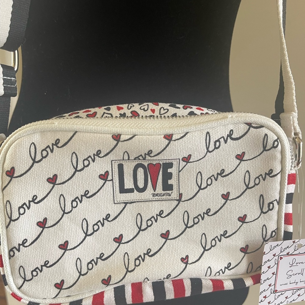 Sweet gift !  Brighton “Love” crossbody zippered bag. NWT.